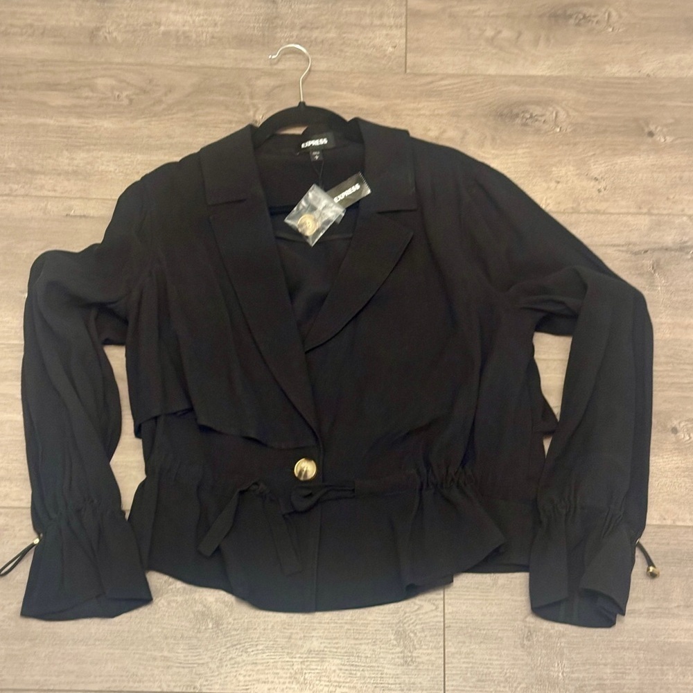 🖤 Express Super Soft Drawstring Utility Jacket | L | NWT 🖤